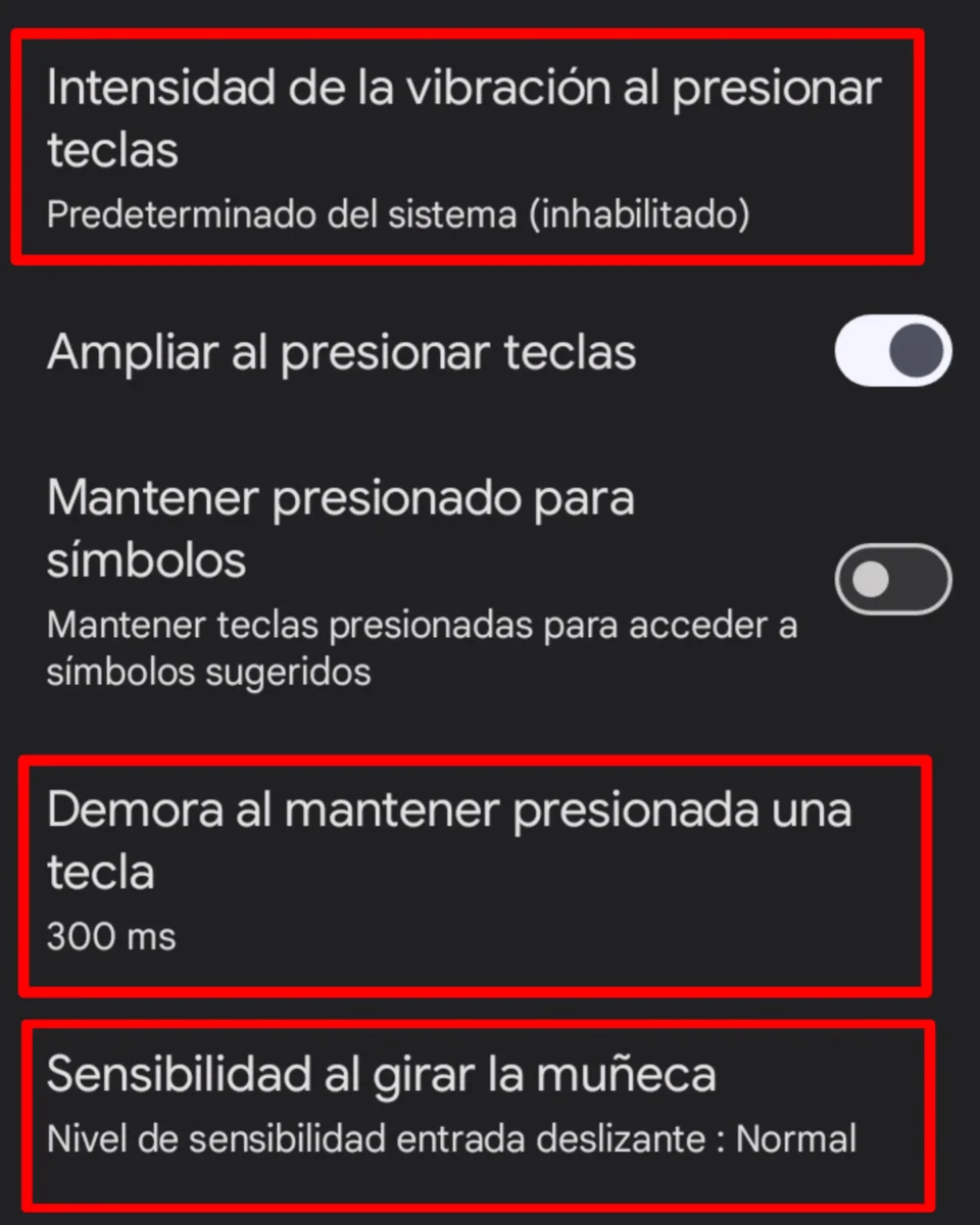 Gboard ajustes