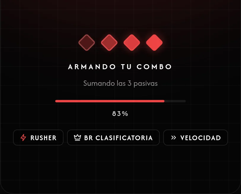 Pantalla de carga mientras el generador arma la combinación de habilidades